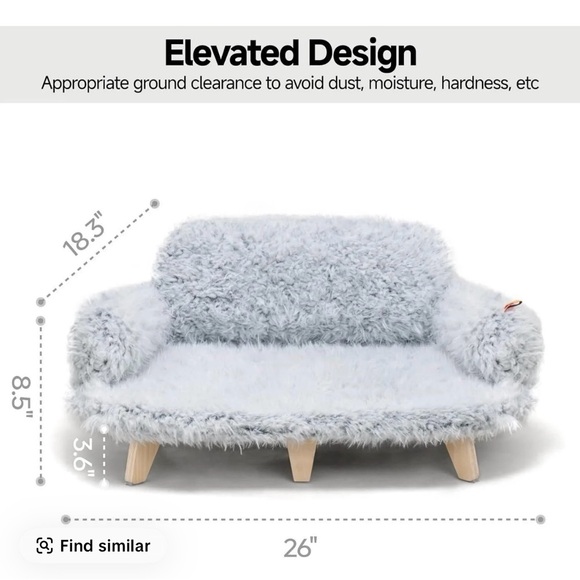 Wooden Cat Bed Cat sofa with Removable Washable Cove - Picture 6 of 8